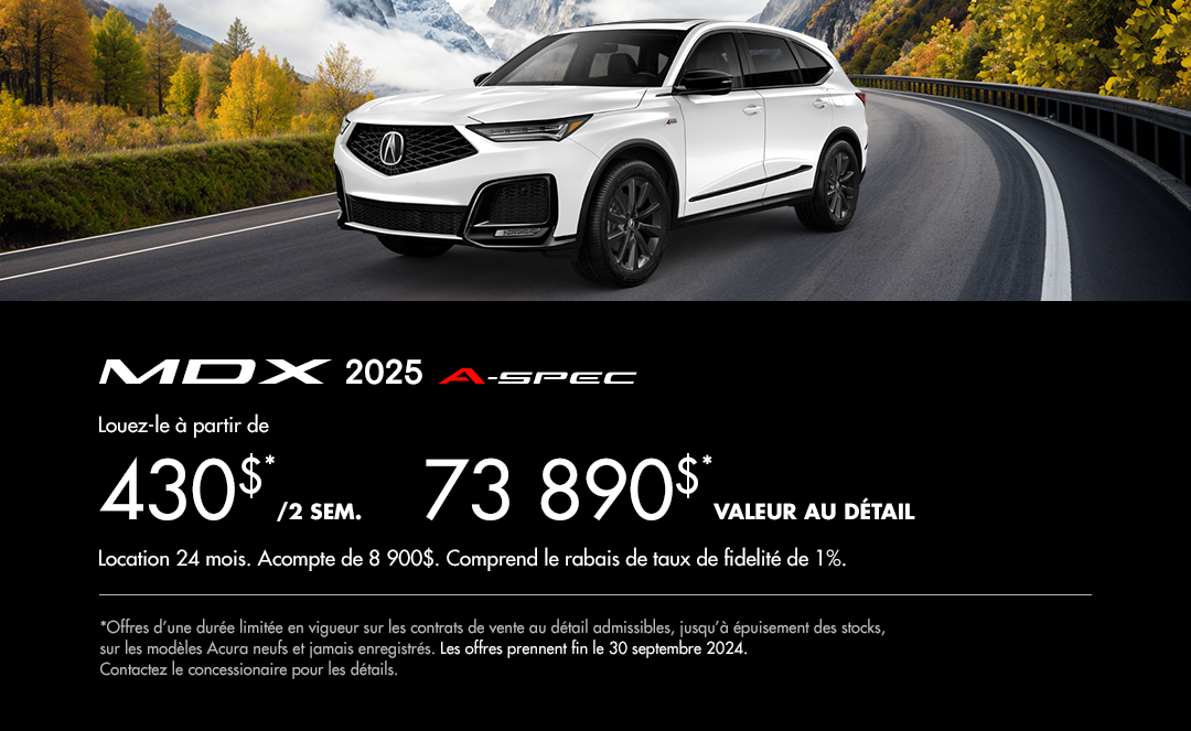 Bannière de Promotion Acura MDX 2024